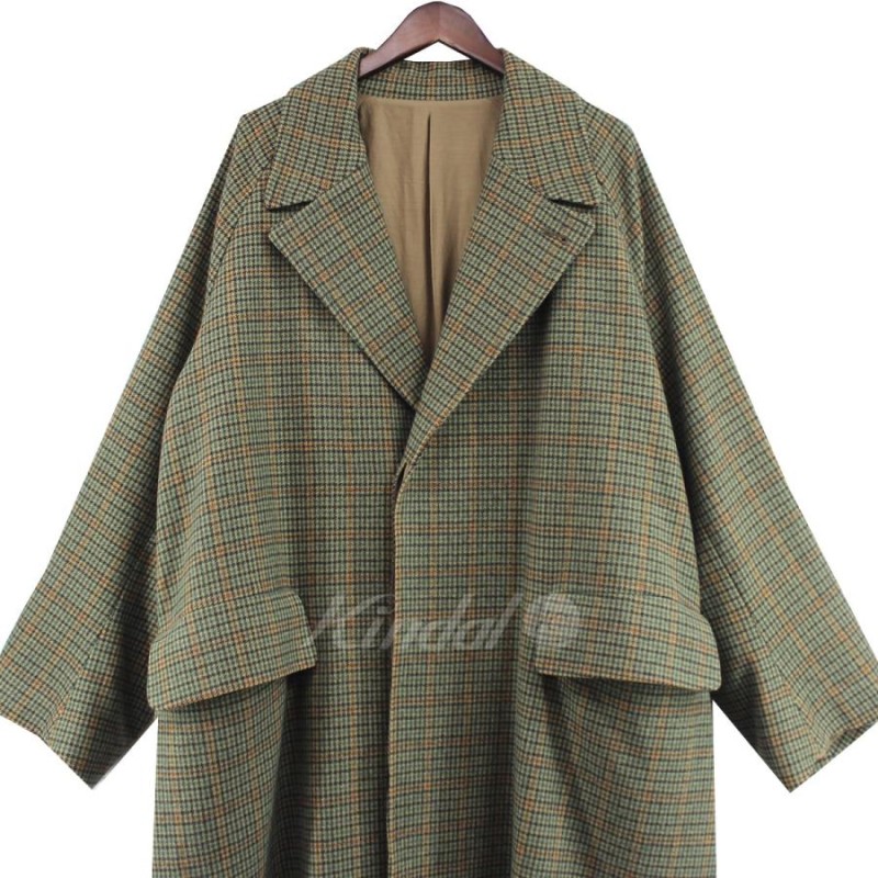 値下げ】URU 19AW WOOL CHECK BELTED COAT ウール チェック ベルテッド ...