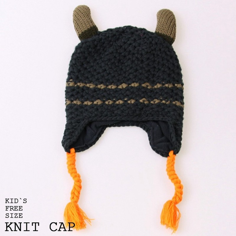 店内全品ポイント10倍 ニット帽 ニットキャップ キッズ 子供 ジュニア 耳あて スキー スノボ かわいい バイキング キャラクター 角付き 防寒 暖かい 通販 Lineポイント最大0 5 Get Lineショッピング