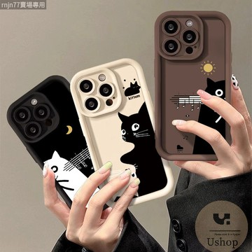音樂線條小貓 加厚矽膠軟殼 三星 S25 ultra S24 FE S23 S22 S21 S20 S10 手機殼