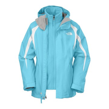 美國百分百【全新真品】The North Face 外套 TNF 夾克 連帽 北臉 天藍 兩件式 Hyvent 中空纖維 女 S C102