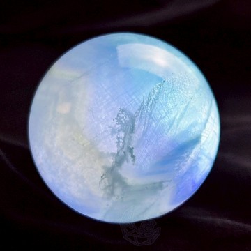 ₍мσσи_нασ ᙏ̤̫͚ 橘16 螢石球 7.5公分 絕美 天空藍  白紗 質感 溫柔系 十字切面 細閃
