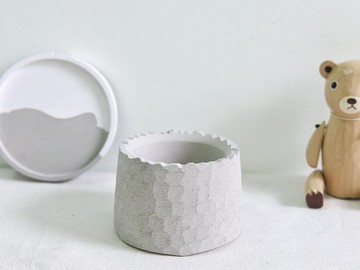 水泥花盆 / 經典灰稜火山系列 【無植物】聖誕禮物