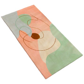 ARBOR HOME 喬木居家 北歐風幾何臥室地毯 水晶絨  160 x 60cm  抽象海草