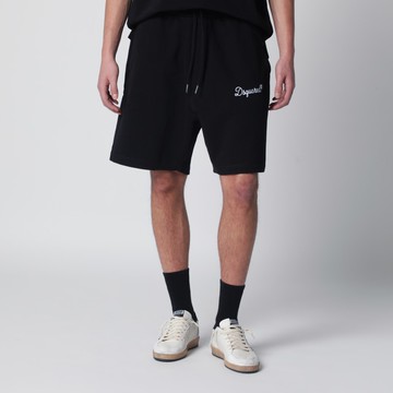 Black relaxed-fit cotton shorts