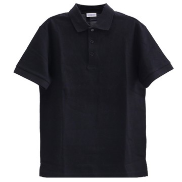 BURBERRY 8112393 開襟格紋棉質短袖POLO衫.黑