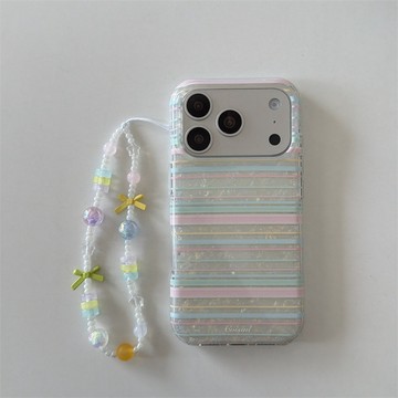 ins風個性貝殼紋彩色條紋防摔手機殼 iphone17手機殼 16 15保護殼 簡約設計
