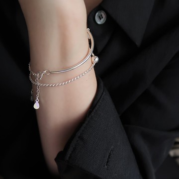 925純銀 圓球 麻花鍊 客製化刻字 手鍊 免費送禮包裝