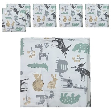 vanibaby 純棉可拆洗床圍組  北歐動物  6片裝  嬰兒床防撞護欄  寶寶安全睡眠必備  30 x 30 x 3.5cm