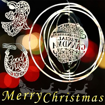 春佰億精選歐美熱銷 精緻聖誕吊飾(隨機出貨)3D立體吊飾 金屬吊飾 雕刻掛飾 聖誕節交換禮物 生日節慶祝福月亮天使幸運閃亮裝飾品