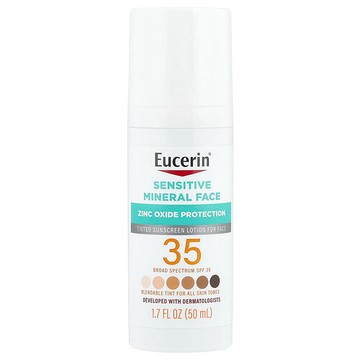 Eucerin, 有色敏感適用面部抗曬乳，SPF 35，有色，1.7 液量盎司（50 毫升）