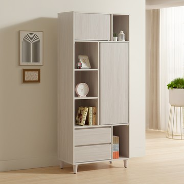 直人木業-UL極簡風白榆木書櫃置物櫃79公分