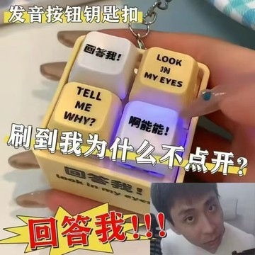 隔日達⚡12H出 免運 Look at my eyes tell me why 網絡熱梗發音發光鑰匙扣 超解壓神器迴答我