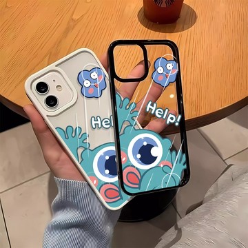小怪獸 蘋果手機殼 亞克力背板 iPhone16 卡通手機殼 15 14 13 12 11Pro Max 防摔保護殼