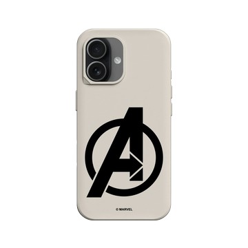 iPhone 17 SolidX 貝殼灰 - 迪士尼-漫威 Marvel - 漫威Logo-復仇者聯盟 黑色標誌