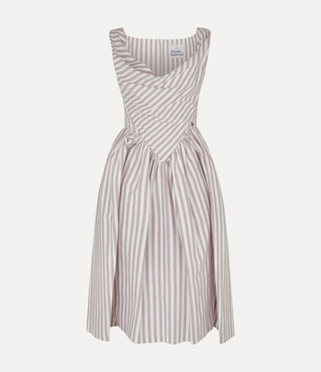 Vivienne Westwood Sunday Dress Classic Oxford Shirt -Burgundy-stripe 44 Women