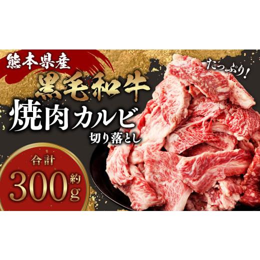 ふるさと納税 熊本県 水俣市 熊本県産黒毛和牛 焼肉 カルビ 切り落とし 約300g(1パック) 牛肉 肉