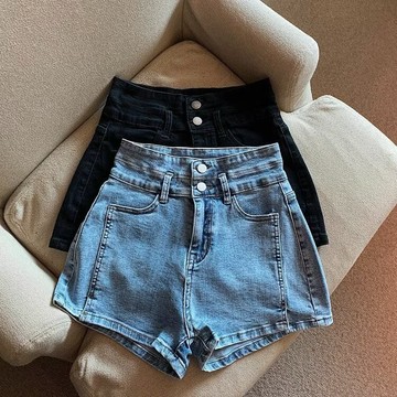 S-5XL 大尺碼牛仔短褲 夏季新款顯瘦高腰牛仔褲女裝小個子不規則短褲設計感辣妹炸街熱褲