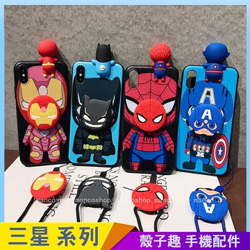 趴趴英雄 三星 Note10 Note10+ Note9 Note8 卡通手機殼 立體漫威公仔 伸縮支架 全包邊軟殼 手機掛飾