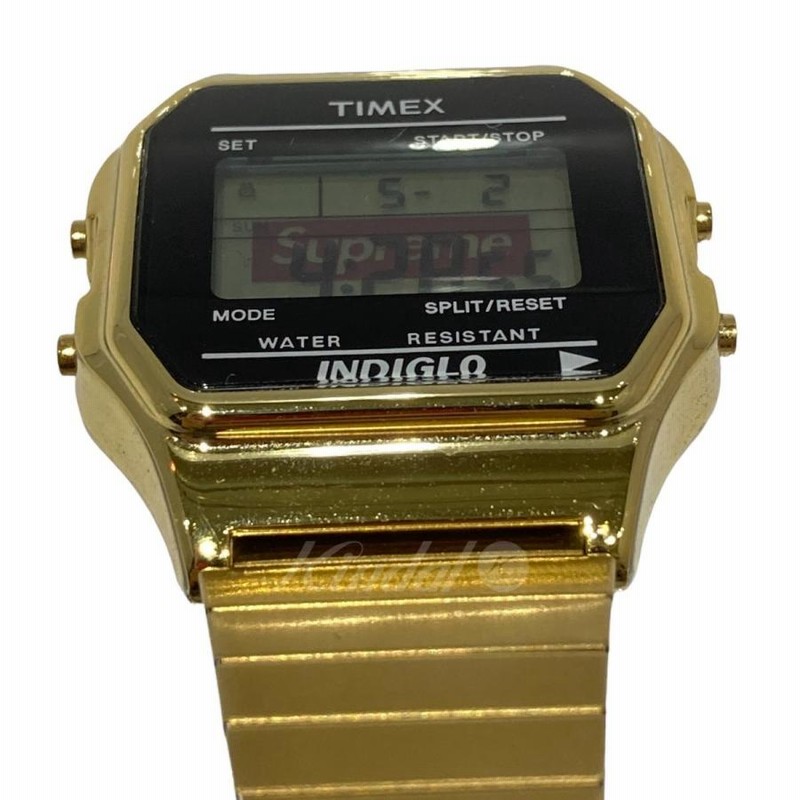 Supreme timex digital deals watch gold