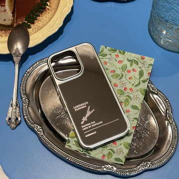 【誕生花系列】July 七月 銀色電鍍框鏡面手機保護殼