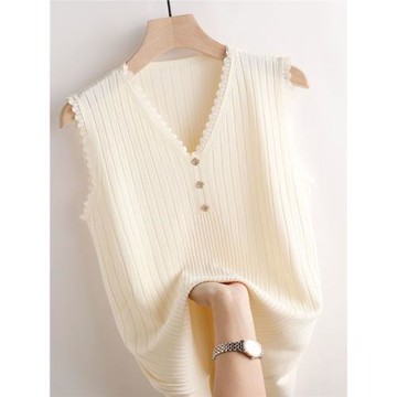 春夏冰絲吊帶背心女大碼新款遮肚西裝外套內搭打底衫外穿蕾絲上衣