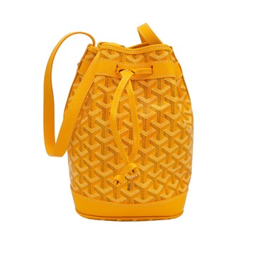 Goyard Petit Flot 印花帆布斜背水桶包(黃)