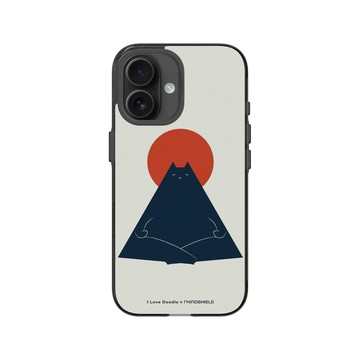 iPhone 16 Clear (相機按鈕) 酷墨灰 - ilovedoodle (Lim Heng Swee) - Cat Landscape - Meditation 貓咪冥想