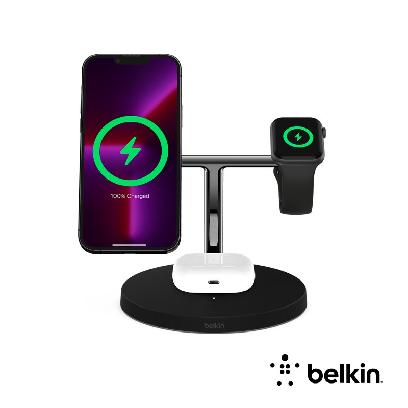 Belkin 3 in 1 MagSafe充電器 WIZ017dqWH-