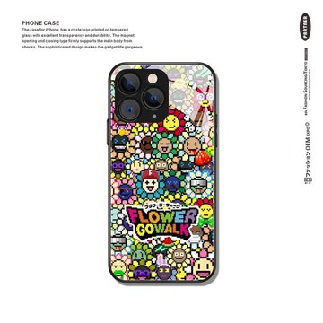 日本潮牌村上隆馬賽克太陽花適用于iphone17promaxplus蘋果個性手機殼