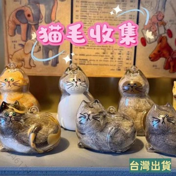 台灣出貨🍀 透明貓毛收納盒 貓咪吊飾 貓咪毛髮存放膠囊 貓咪掛件 寵物玩具紀念物 OOQF