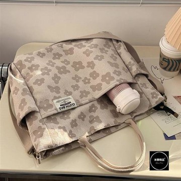 【米蘭精品】側背包帆布肩背包-拉鍊款休閒文藝女包包7色74jn8