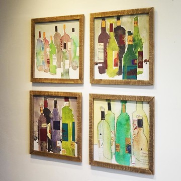 美式鄉村做舊實木木板壁掛畫 酒吧咖啡廳家居客廳裝飾壁飾1入