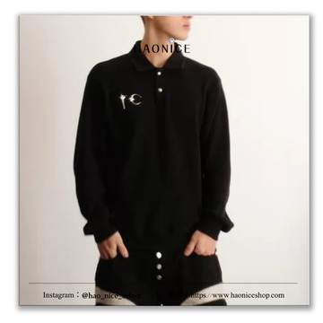 【HAO NICE 】100%韓國正品 Thug Club 韓國小眾品牌 金屬logo 華夫格翻領百搭polo長袖 大學T