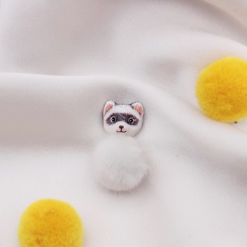 一對矇眼雪貂耳針 | 耳夾 | 耳飾 | 耳釘飾品