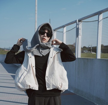 帶殼花生連帽砰砰背心 - 3色 - 白花生