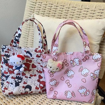 kitty包包🎀 新款凱蒂手提包高顏值Kitty帆布包托特包大容量包小眾百搭便當包 kitty收納包 kitty手提袋