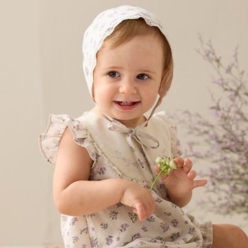 PIPPY甜美碎花連身褲兩件組禮盒 米白