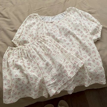 【台灣發貨】新款甜美碎花睡衣女款夏季短袖短褲學生可外穿ins家居服套裝 家居服 碎花睡衣 舒服的睡衣 短袖家居服套裝