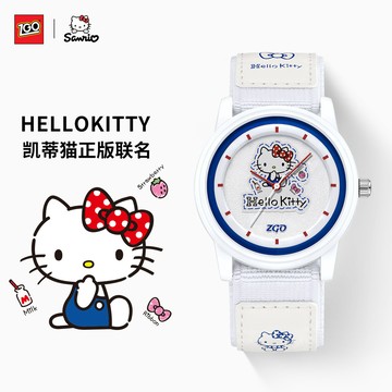 【台灣出貨】HelloKitty正版三麗鷗聯名學生手錶 可愛童趣兒童石英錶 防水尼龍錶帶 凱蒂貓生日禮物