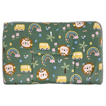 純棉加厚嬰兒床墊 1kg  120 x 70cm  獅子咘咘車 綠色  1個