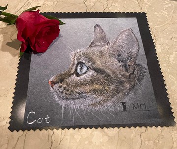 手繪 貓 麂皮 拭淨布 眼鏡布