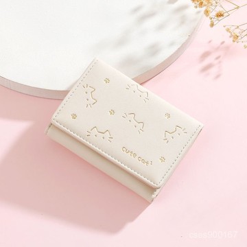 低價下殺🤩小巧錢包女短款輕便薄款高顔值可愛零錢卡包精緻印花折疊學生錢夾 SQ7V