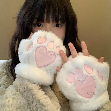 【隔曰到貨】貓爪毛手套 可愛貓爪手套 毛手套 毛絨 喵咪 貓咪 針織手套 保暖手套 加厚 女生手套