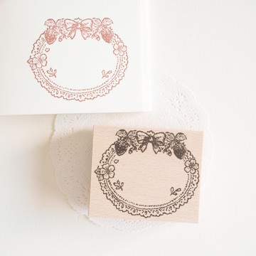 印章 - 草莓與蕾絲紙墊