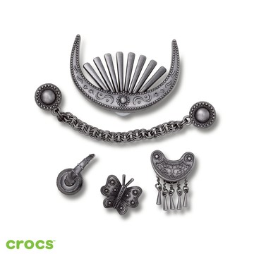 【Crocs鞋扣】Silver Metal Mix 5件組-10015810