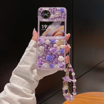 適用于vivoxflip手機殼三星ZFlip5折疊屏magicVFlip滿鉆xflip保護套手鏈女新款MateX5網紅Fold高級感閃鉆殼