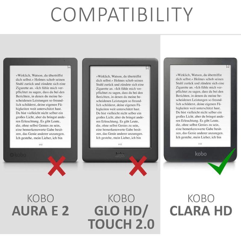 kwmobile 対応: Kobo Clara HD ケース キャンバス 電子書籍カバー オートスリープ reader 保護ケース