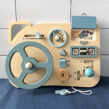 蒙氏早教益智玩具嬰兒忙碌板方向盤玩具兒童模擬開車上3歲屋配件