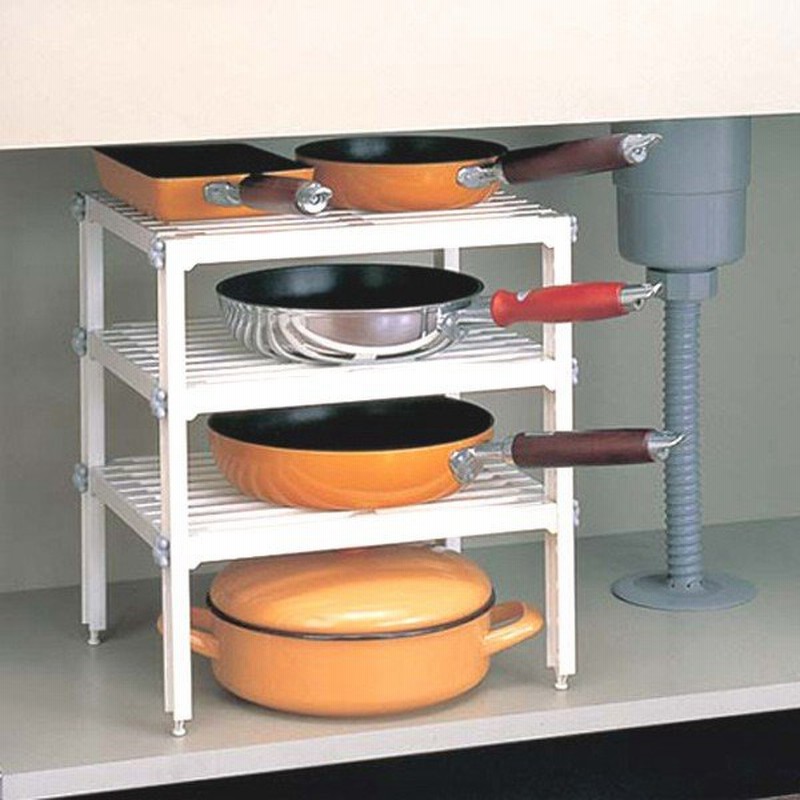 キッチン収納 シンク下ラック コンロ下フリーラック 3段 組み立て式 キッチンラック 収納棚 収納ラック 通販 Lineポイント最大0 5 Get Lineショッピング