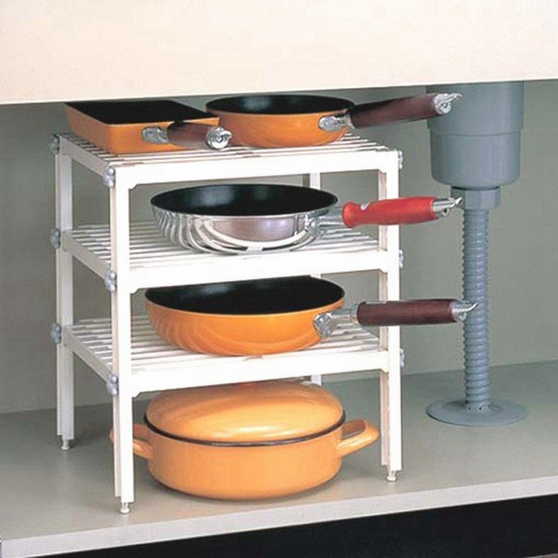キッチン収納 シンク下ラック コンロ下フリーラック 3段 組み立て式 キッチンラック 収納棚 収納ラック 通販 Lineポイント最大0 5 Get Lineショッピング